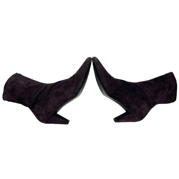 Robert Clergerie Paris Purple Plum Suede Ankle Boots Pull On Stretch Size 10 - Picture 3 of 8